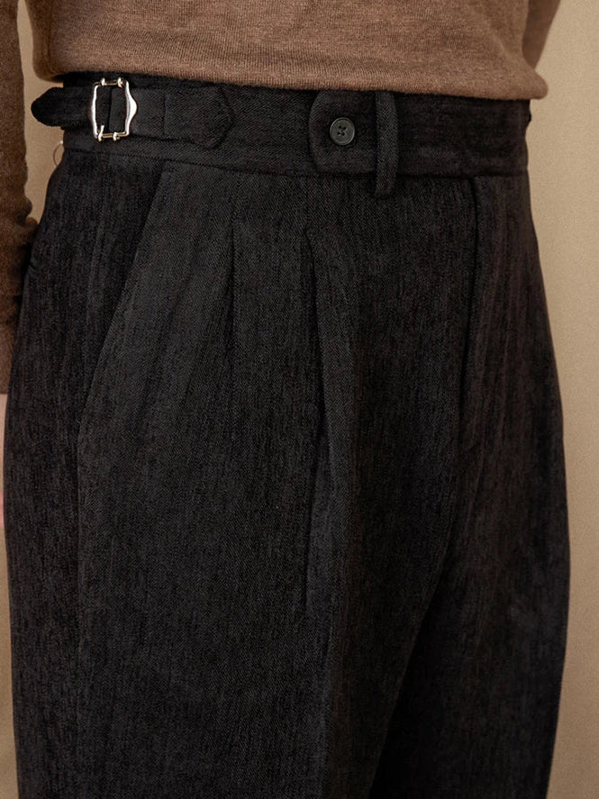 Men Corderoy Fit Cropped Trousers