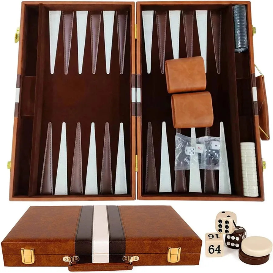 Luxury Backgammon Set leather case