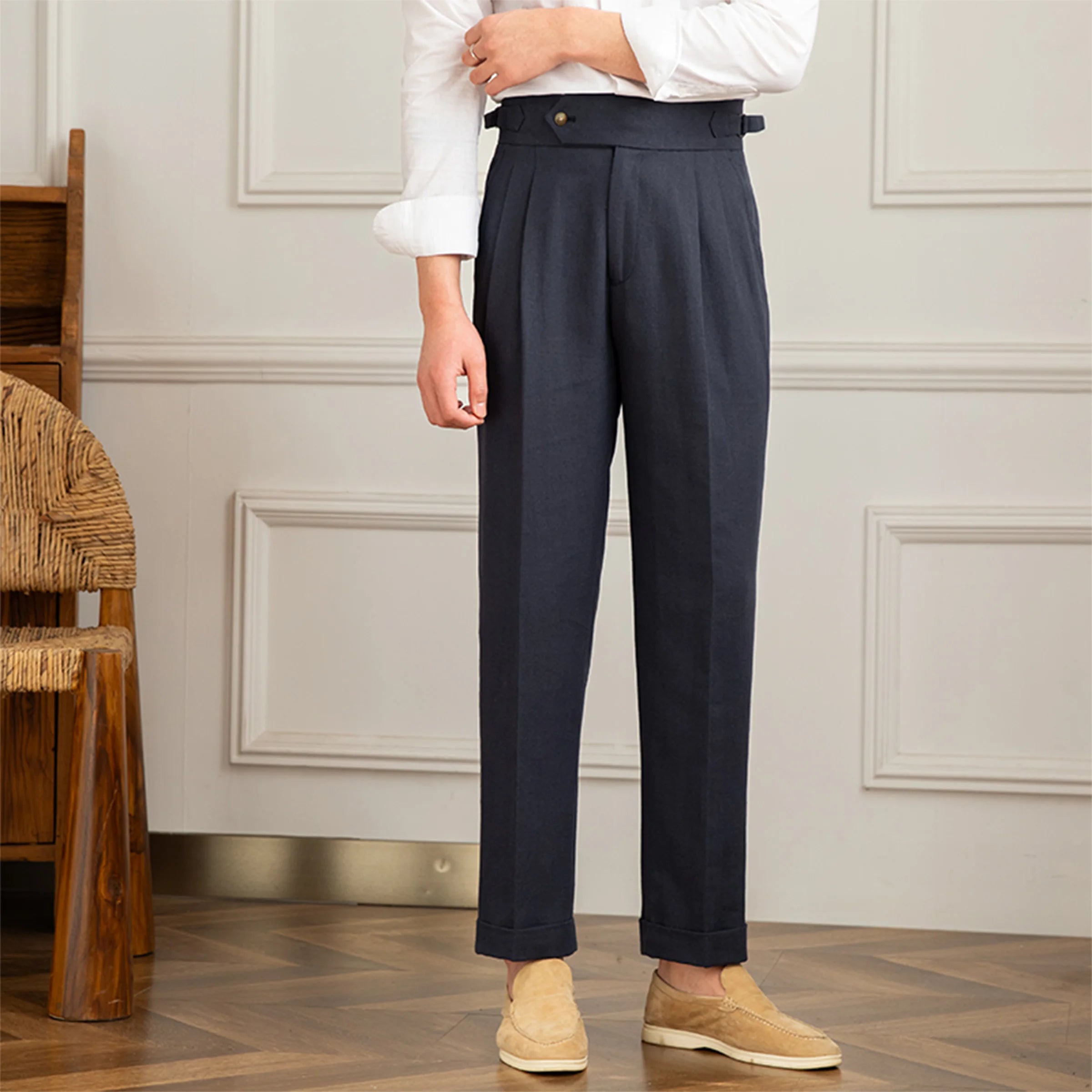 Gentleman Straight Pants in cotton