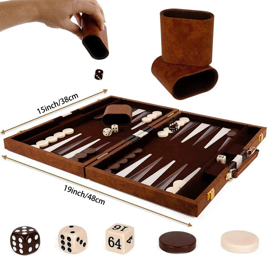 Luxury Backgammon Set leather case