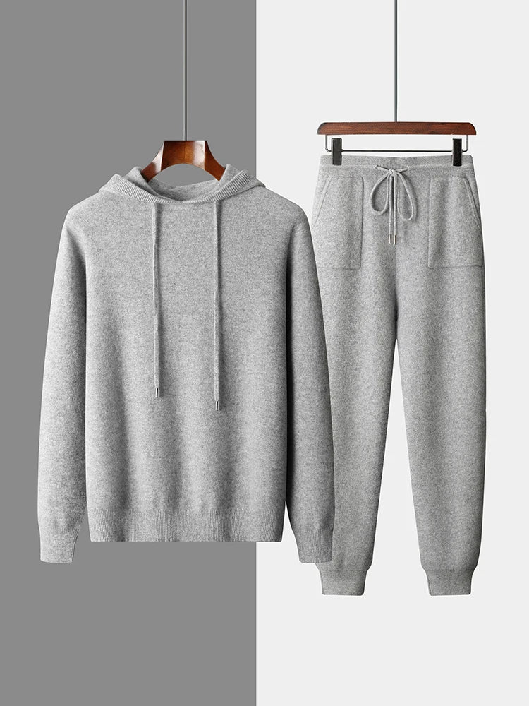 Men'S 100% Cashmere Hooded Sweater