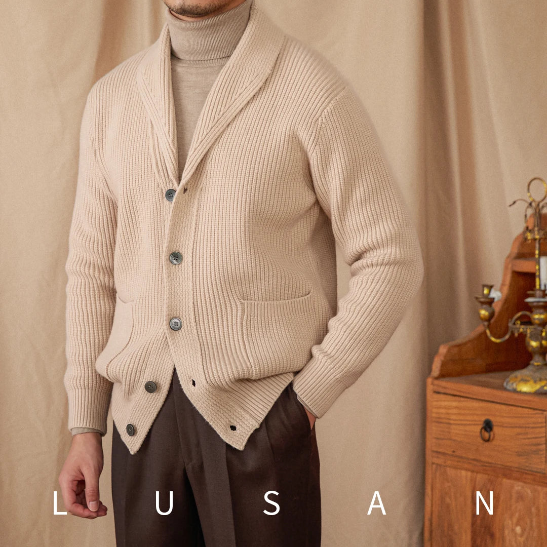Knitted classic man cardigan 