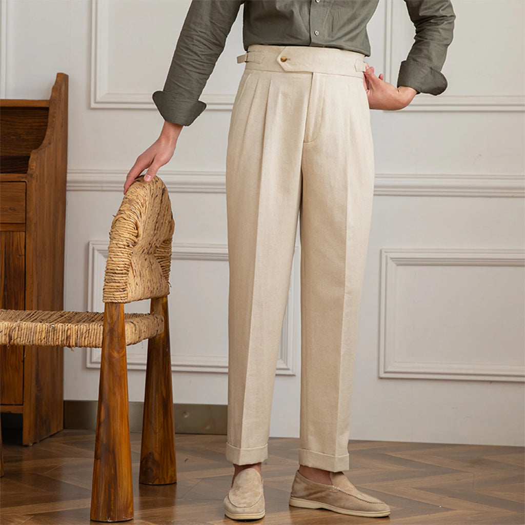 Gentleman Straight Pants in cotton