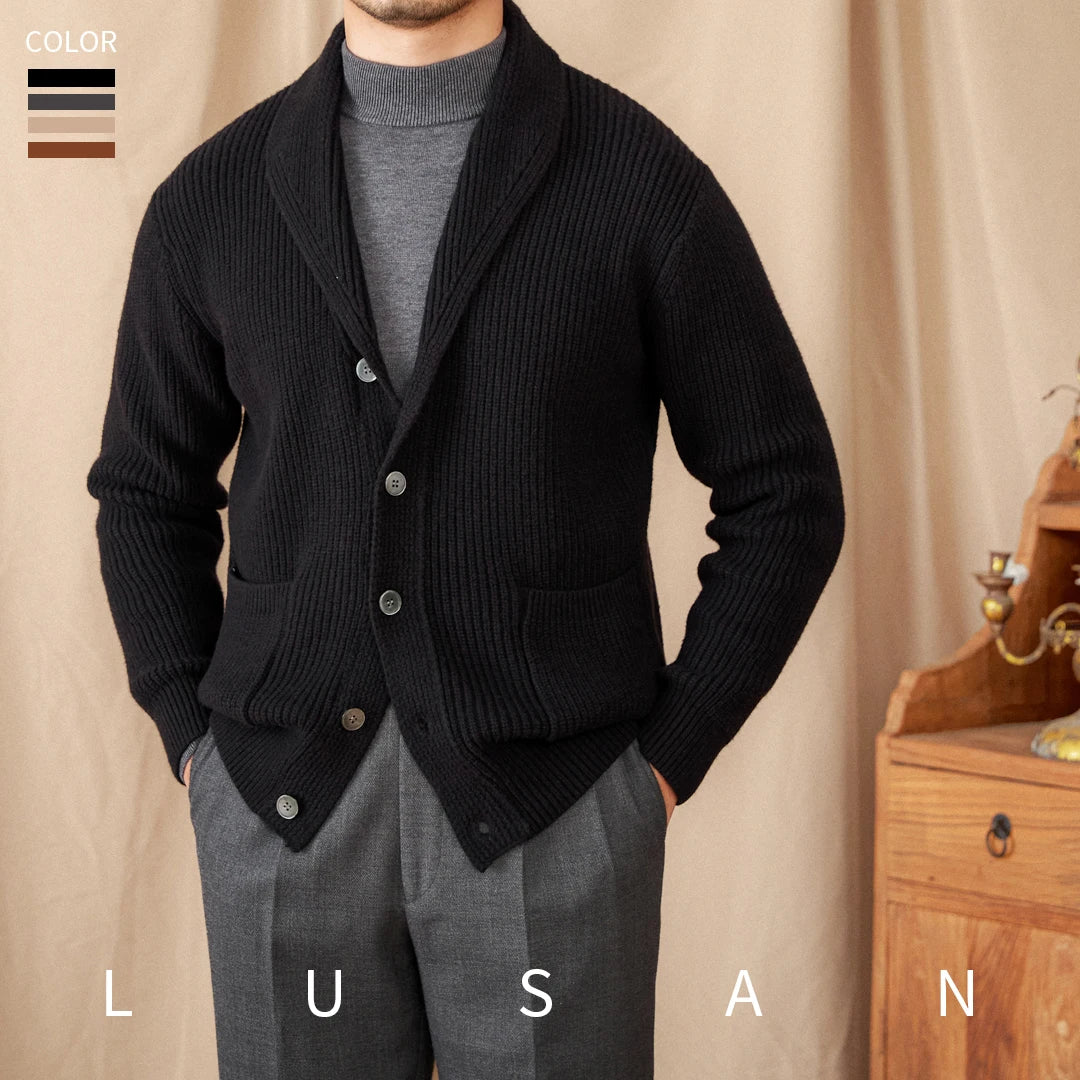 Knitted classic man cardigan 