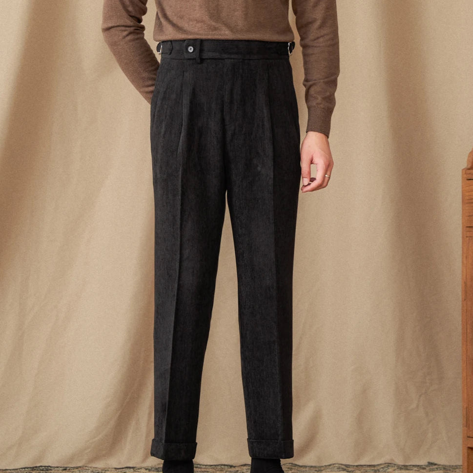 Men Corderoy Fit Cropped Trousers