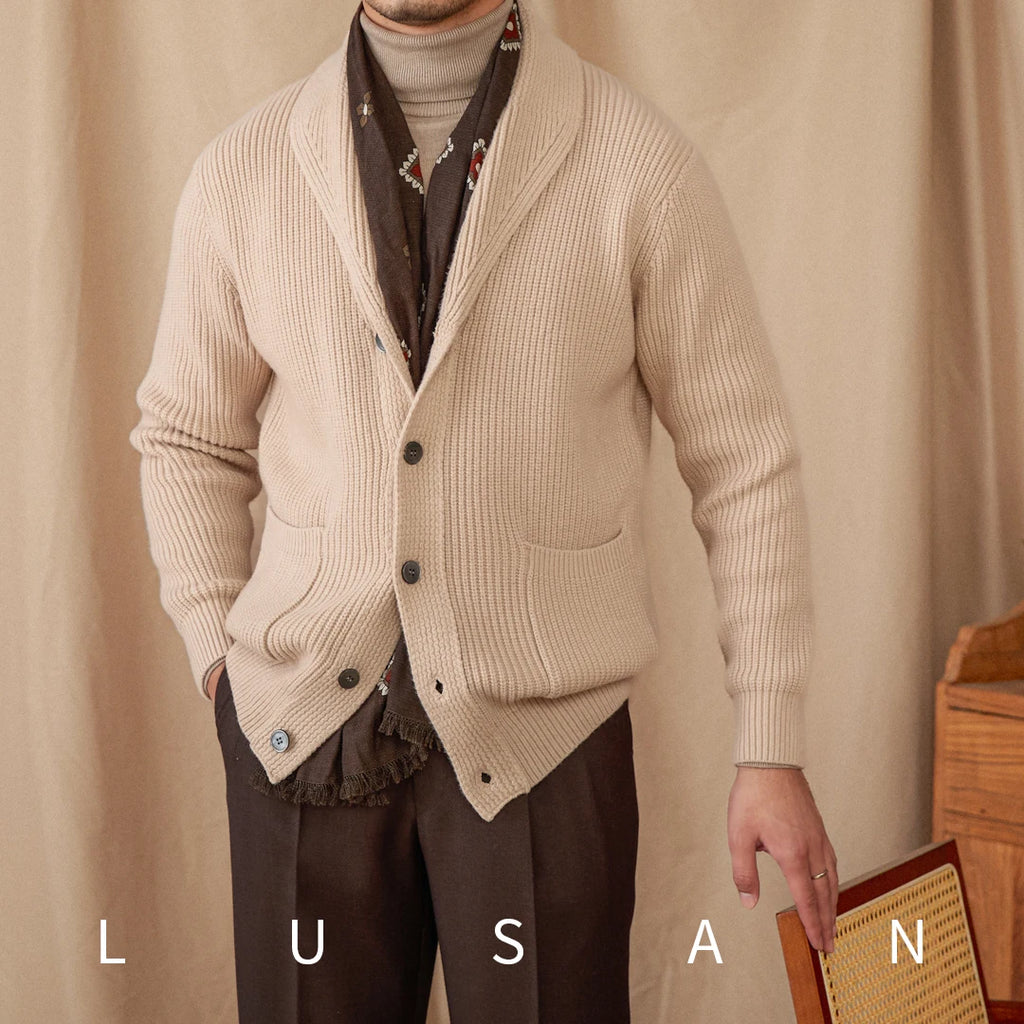 Knitted classic man cardigan 