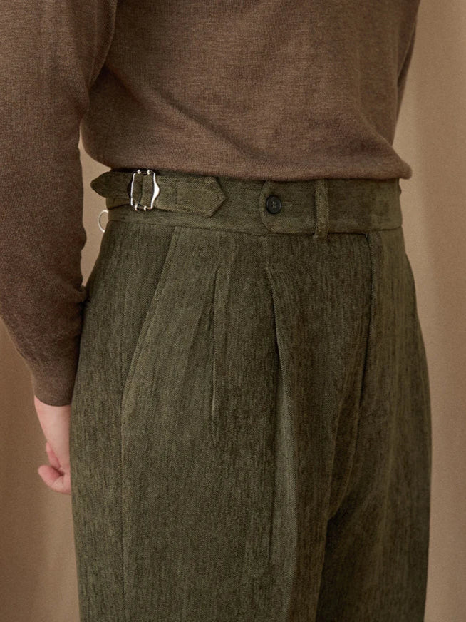 Men Corderoy Fit Cropped Trousers