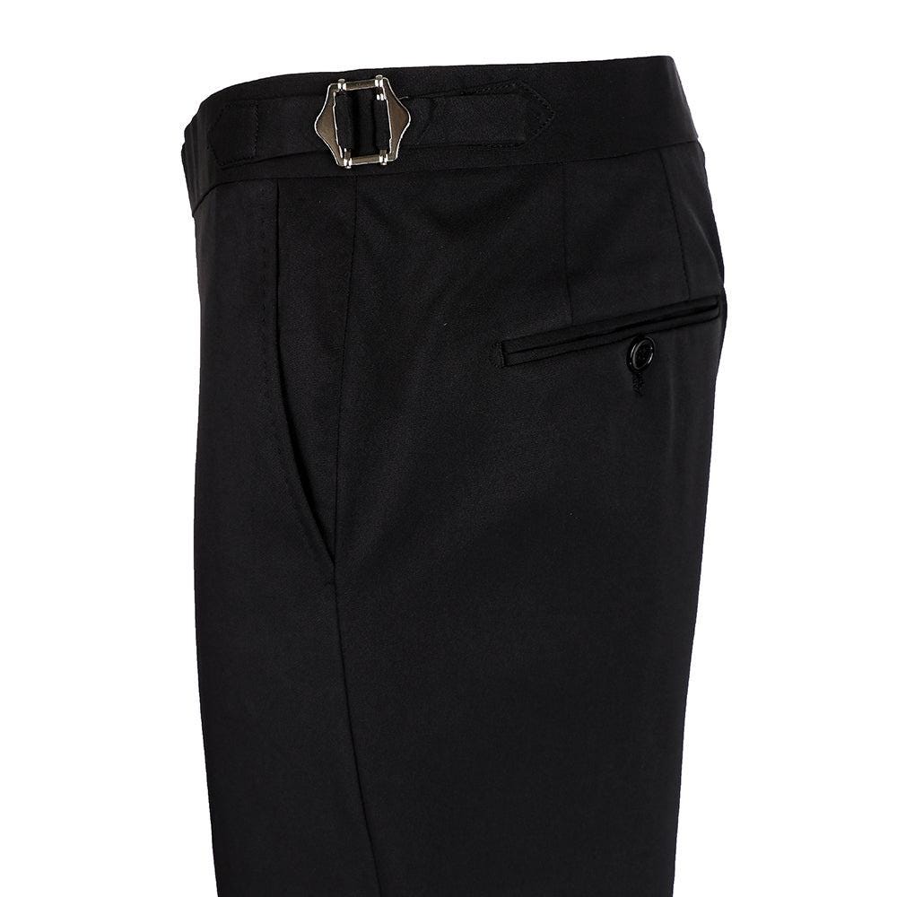 Men’ Elegant Black Trousers Tailored Fit with Side Adjusters