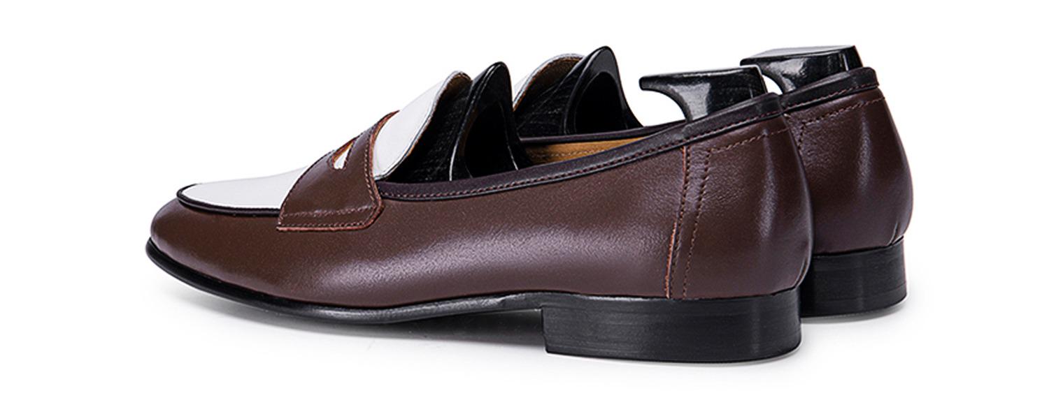 Handmade Leather Patchwork Loafers with Stirrup 