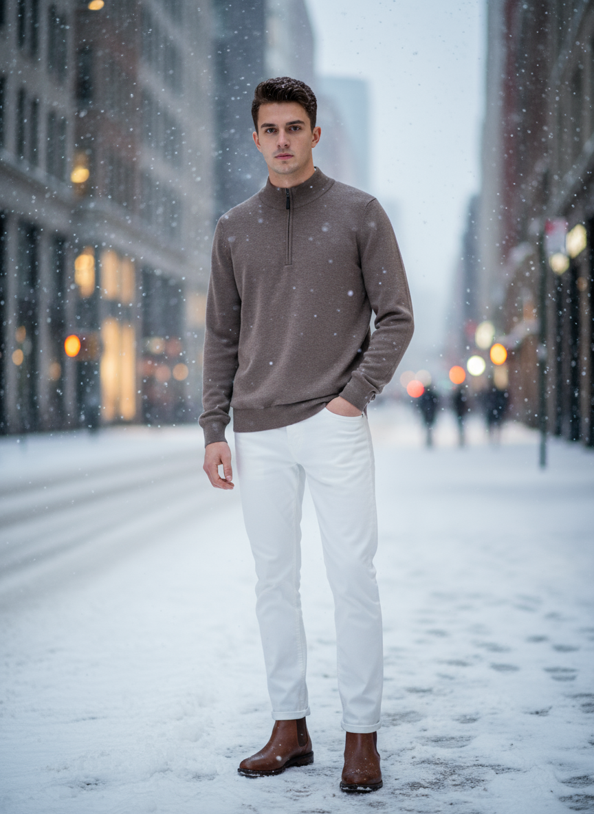 Men 100% wool sweater