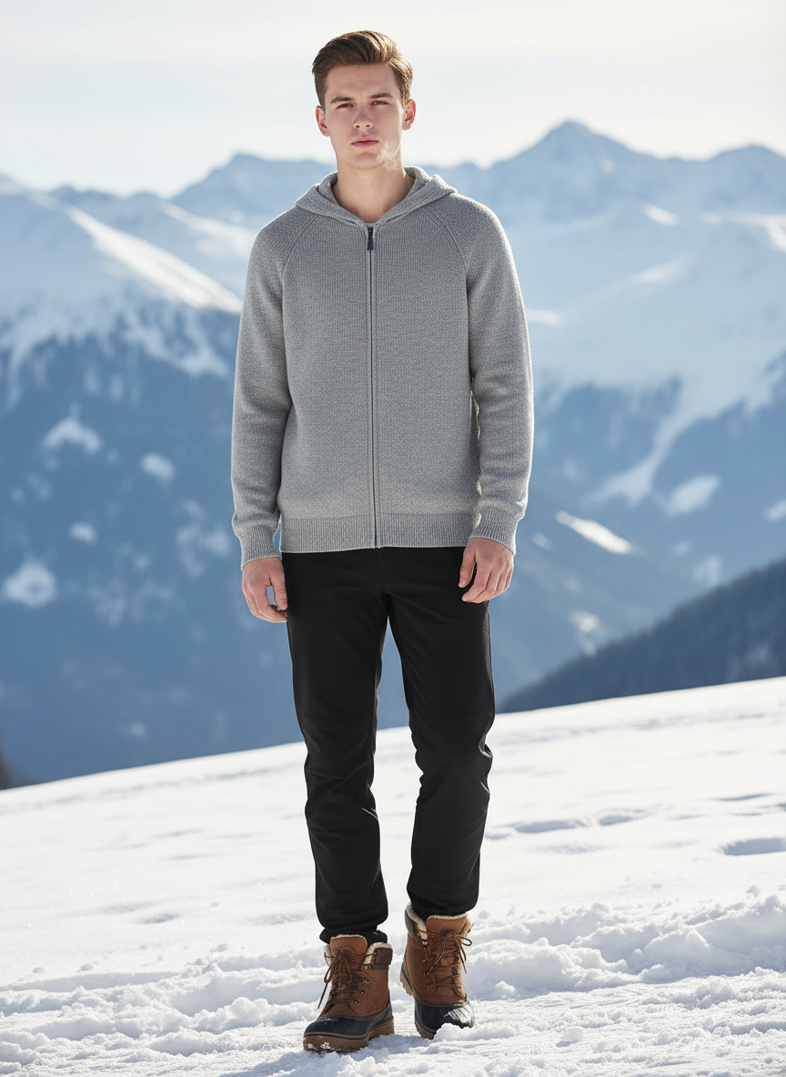 Men Wool Sweater Hooded