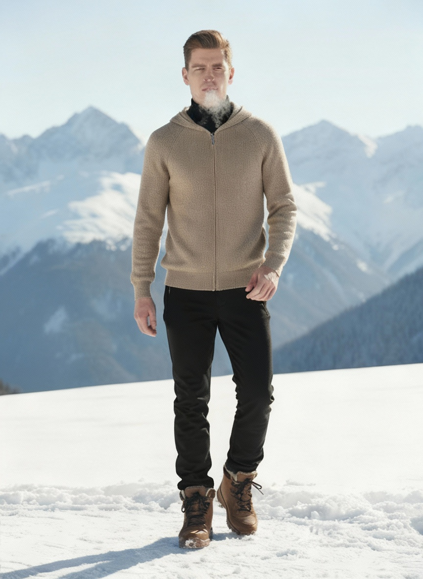 Men Wool Sweater Hooded